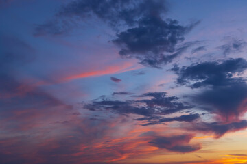 Beautiful sky with cloud before sunset