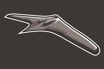 World War II era short to medium stealth fighter jet aircraft produced by German icon vector illustration.