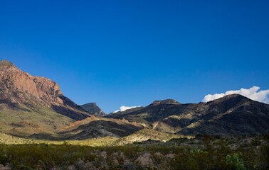 Mountain and valley at Big Bend National Park, Texas, Chihuahuan desert, panorama view