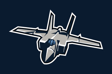 Fototapeta na wymiar Soviet Union and Russian cold war supersonic fighter jet icon vector illustration. 