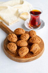 Carrot and cinnamon cake on a white background