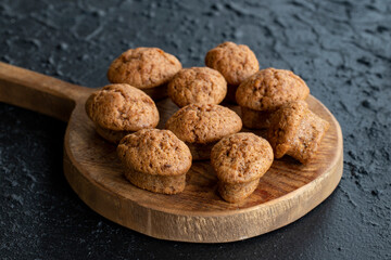 Carrot and cinnamon cake on dark background