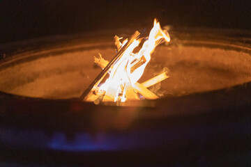 Campfire in cement ring