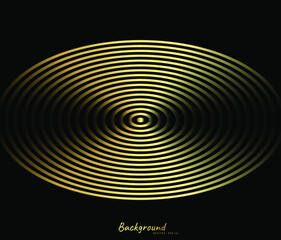 Concentric circle element. Gold luxurious color ring. Abstract  vector illustration for sound wave, golden graphic, Modern decoration for websites, posters, banners, template EPS10 vector