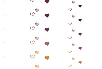 Light Pink, Yellow vector texture with lovely hearts.