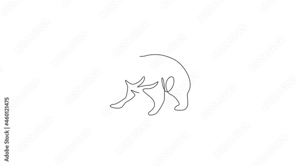 Poster animation of one line drawing of furious tasmanian devil for organisation logo. tasmanian island mas