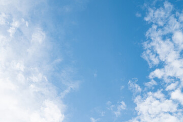Natural clear blue sky with some clouds for background or backdrop freedom concept