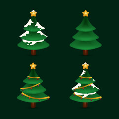 christmast tree illustration Free Vector