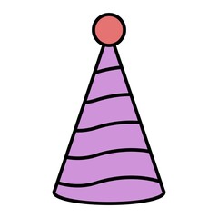 Vector Party Hat Filled Outline Icon Design