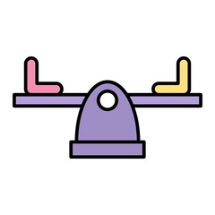  Vector Sea Saw Filled Outline Icon Design