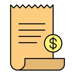 Vector Bill Filled Outline Icon Design