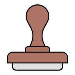 Vector Stamp Filled Outline Icon Design