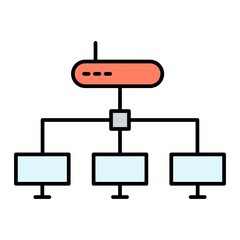 Vector Network Connection Filled Outline Icon Design