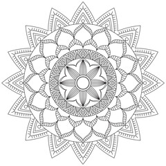Leaf Flower Petal Coloring Mandala Art Simple Graphic Shape Vector Floral Oriental Outline Vintage Decorative Elements Pattern Illustration Islam Arabic Indian Turkish Mystic Religion Morals Lotus