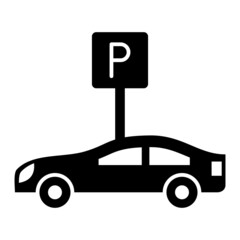 Vector Car Park Glyph Icon Design