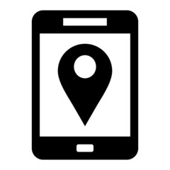 Vector Tablet Map Glyph Icon Design