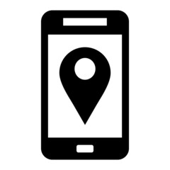 Vector Mobile Map Glyph Icon Design