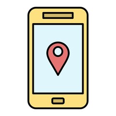 Vector Mobile Map Filled Outline Icon Design