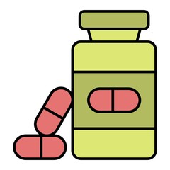 Vector Vitamins Filled Outline Icon Design