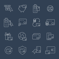 Credit Card icons set. Credit Card pack symbol vector elements for infographic web