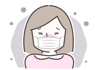 体調不良の女性