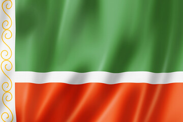 Fototapeta premium Chechen state - Republic - flag, Russia
