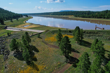 Aerial of Upper Lake Mary Dam