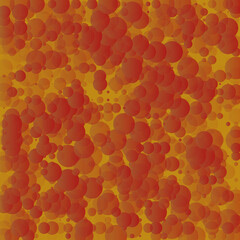 yellow background with red bubbles