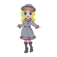 girl in winter clothes