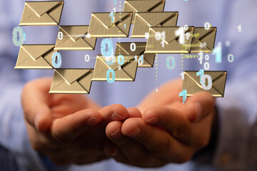 holding letter icon,email icons .Contact us by newsletter email and protect your personal...