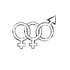 Obraz premium bisexuality v.1 sexual orientation symbol (sketch)