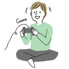 ゲームを楽しむ男性