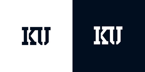Creative abstract initial letter KU logo.