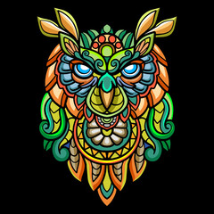 Owl bird zentangle arts. Vector illustration