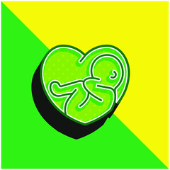 Baby Green and yellow modern 3d vector icon logo