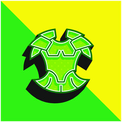 Armor Green and yellow modern 3d vector icon logo