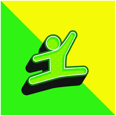 Artistic Gymnast Green and yellow modern 3d vector icon logo