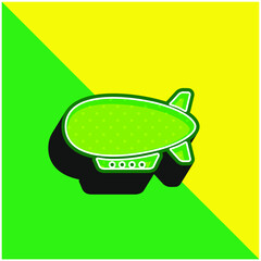Airship Side View Green and yellow modern 3d vector icon logo © LIGHTFIELD STUDIOS