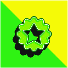 Award Green and yellow modern 3d vector icon logo