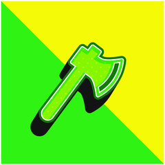 Obraz premium Axe Green and yellow modern 3d vector icon logo