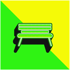 Bench Green and yellow modern 3d vector icon logo