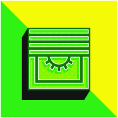 Blinds Green and yellow modern 3d vector icon logo