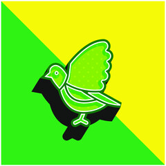 Bird Green and yellow modern 3d vector icon logo
