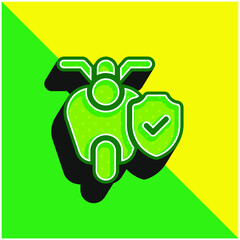 Bike Green and yellow modern 3d vector icon logo