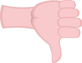 Vector illustration of cartoon hand with thumb down