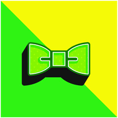 Bowtie Green and yellow modern 3d vector icon logo