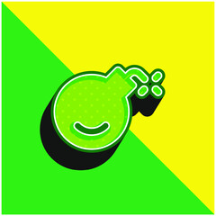 Bomb Green and yellow modern 3d vector icon logo