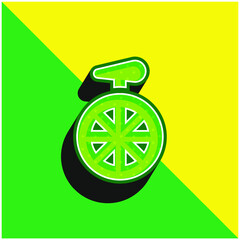 Bicycle Green and yellow modern 3d vector icon logo