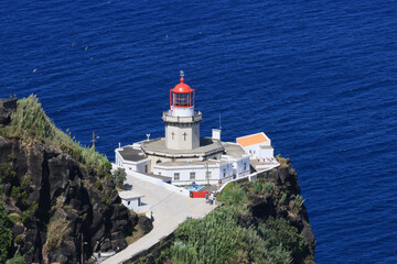 The Arnel lighthouse, Sao Miguel island, Azores
