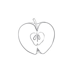 Fresh apple. Hand drawn sketch style eco food vector illustration.